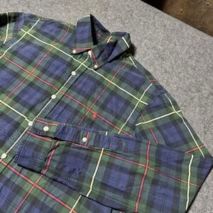 Polo Ralph Lauren Mens Flannel Plaid Button Down Shirt Long Sleeve Size L Preppy